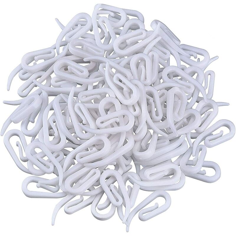 

Abcrital - 200 paquetes de ganchos para cortinas Ganchos de plástico para cortinas Gancho para barra de cortina para cortinas de ducha / cortinas /
