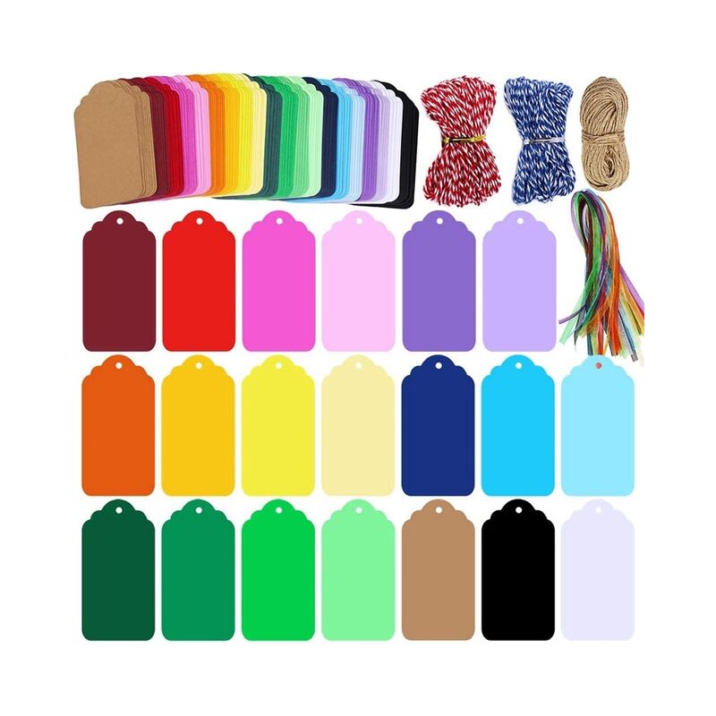 200 Pcs 20 colori tag regalo segno con stringa