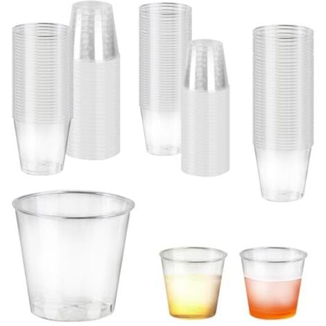 LARGEIGHT 200 Pcs 30ML Verre a Shot, Verrine Plastique Aperitif, Gobelet Verrines Plastiques Réutilisable, Verres à Shot, Verres à Liqueur Transparent pour Mojito Cocktail Dessert Fêtes Mariages Anniversaire