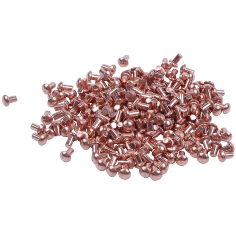 200 Pcs 5/64 x 1/8 inch Round Head Copper Solid Rivets Fasteners--