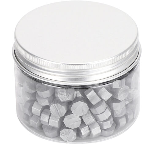 200 Pcs Cachets de Cire Octogonaux Nacrés pour Enveloppes, Documents et Invitations de Mariage - Argenté