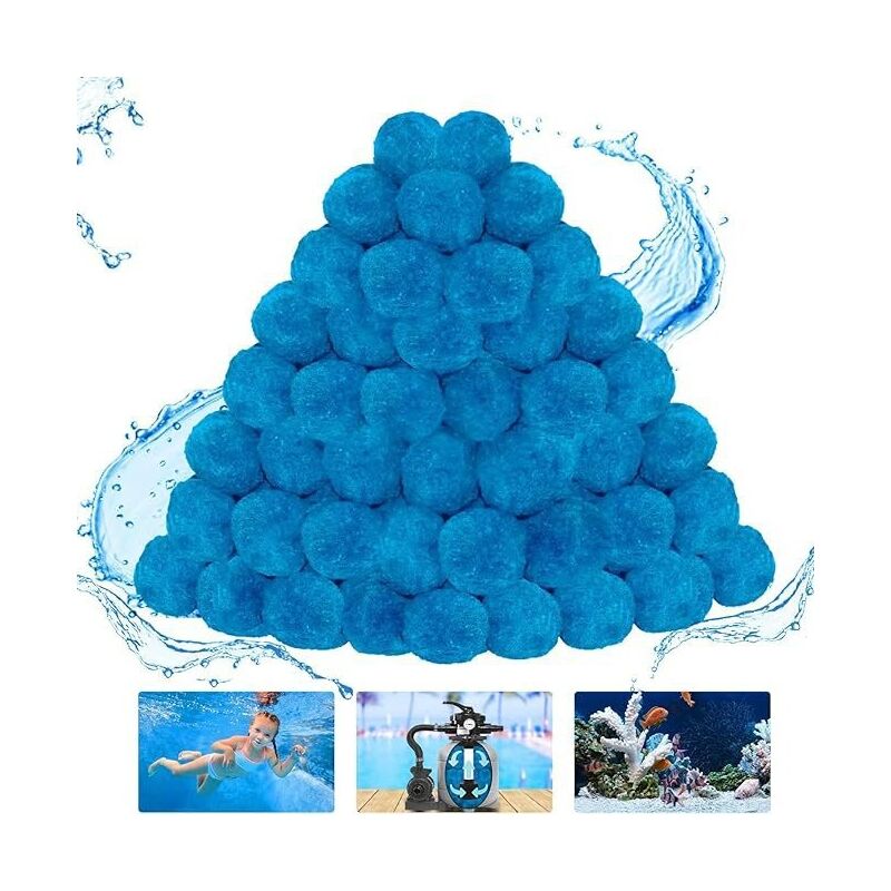200 pcs nouvelles boules de filtre de piscine pour la pompe de filtre de sable, boules de médias de filtre bleues pour la pompe de sable de piscine