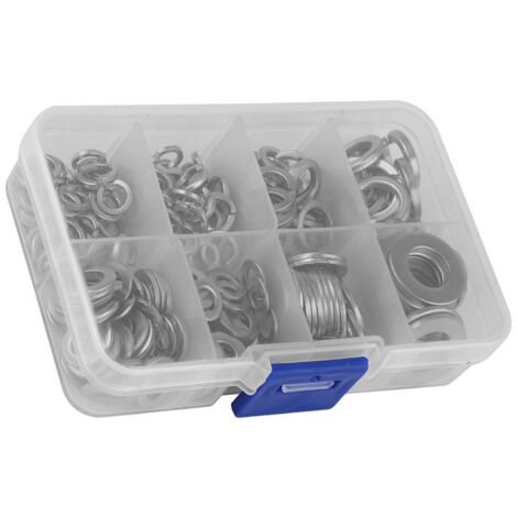 200 PCS Rondelles Plates et Grower Acier Inoxydable Kit Outil M5 M6 M8 M10 avec Boîte