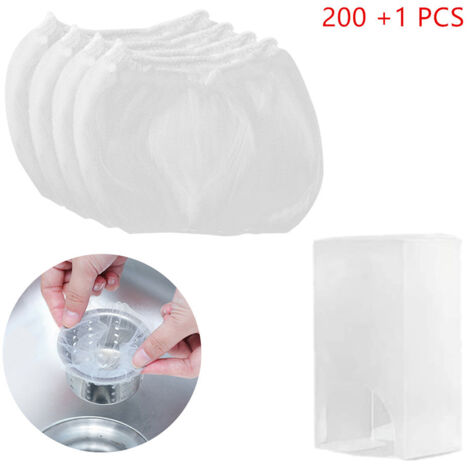 200 Pcs Sink Strainer Bag Sink Filter Net with Storage Case Sink Mesh Bag for Kitchen Waste Garbage