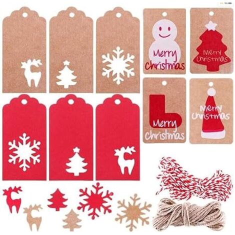 200 pezzi di etichette regalo in carta kraft per albero di Natale