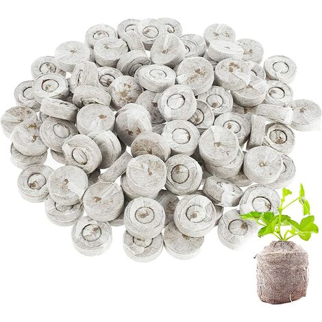 200 pièces (30 mm) Semis de tourbe - Bouchon de démarrage pour plantes, Démarreur de graines de plantes de sol en fibres, Plateau de plantes en mousse de tourbe compressée Blocs de tourbe de semis pou