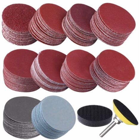 200 Pieces 50mm Sanding Discs Abrasive Discs Grit 80 180 240 320 400 600 800 1000 2000 3000 for Grinding Milling Engraving