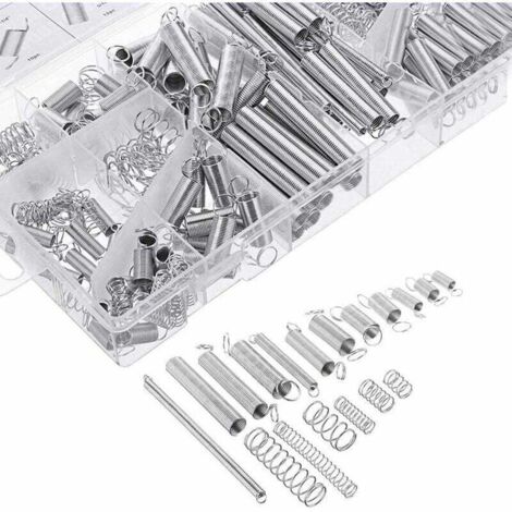200 pièces Assortiment de ressorts Ressorts de traction Divers petits ressorts d'extension et de compression avec boîte de rangement
