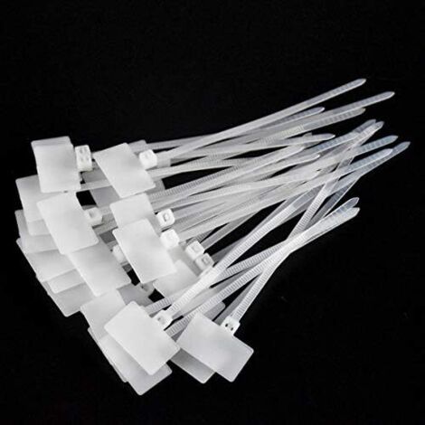 200 Pièces Attaches Câble Électrique, Serre-Câbles Plastiques avec Étiquettes, pour Gestion des Fils au Bureau, Ordinateurs et Appareils Électroniques -