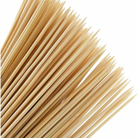 200 Pièces Brochettes En Bois 4 Mm 40 Cm Brochettes En Bambou Brochettes Pour Fruits, Cocktails, Barbecue Et Légumes