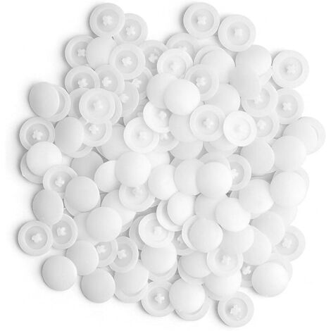 200 Pièces Cache Vis Blanc, Capuchon de Vis Cruciforme, Anti-Rouille Cache Vis Cruciformes en Plastique Blanc Adapté Plupart des Vis Phillips