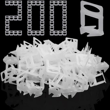 200 Pièces Croisillon autonivelant, 2 mm, Pour carreaux 3-15 mm, Matériau PP robuste, Pose précise