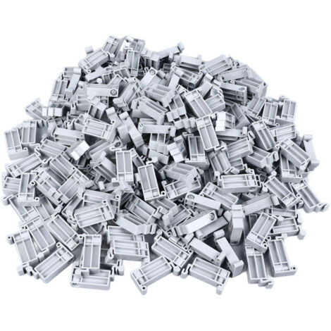 200 pièces de rail de guidage, bornier de montage, vis de fixation, butée d'extrémité fixe, boucle en plastique, blanc,DUBUNS