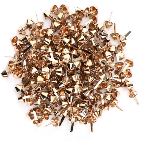 200 pièces de rivets en laiton 12mm pour sac, accessoires de montage en forme de seau, couleur or clair, quincaillerie DIY