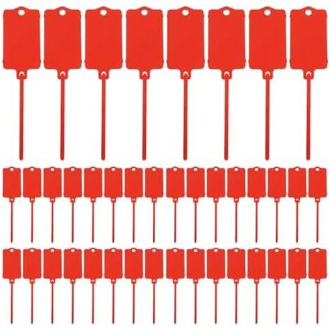 200 Pièces Étiquettes de Marquage Réutilisables Rouge en Pp avec Attaches Résistantes à L'usure, Installation Facile pour Organisation Intérieure et Extérieure -