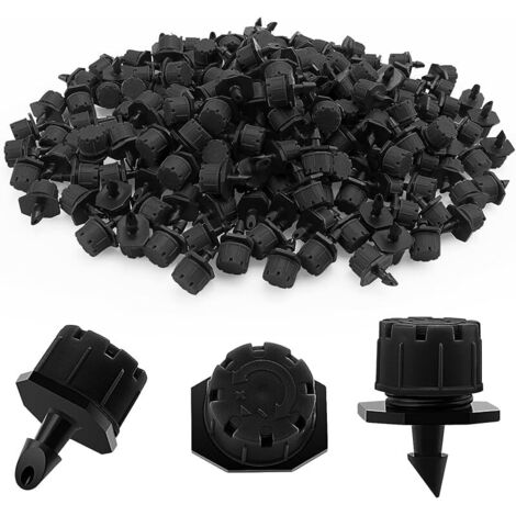 200 Pièces Goutteur Irrigation Réglable, Réglable Micro Drip Irrigation Arroseurs Émetteur, Tête de Gicleurs D'irrigation pour Parterres de Fleurs, Jardins, Pelouse à Plante, Noir