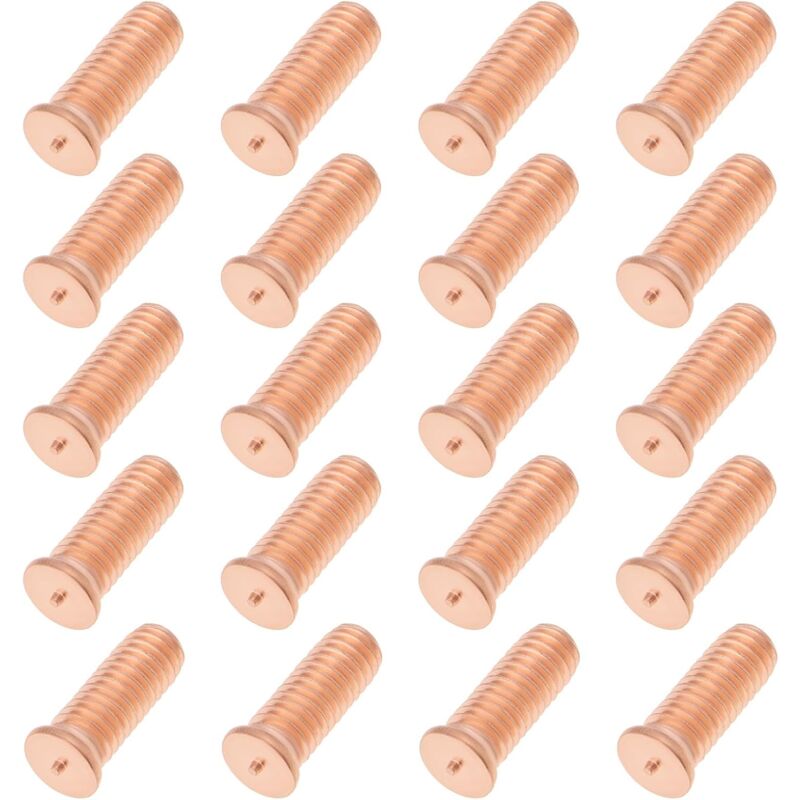 200 Pièces M6x16 Goujon Plaqué Cuivre en Acier au Carbone Vis de Soudage par Points en Cuivre Plaqué Point de Soudure Boulon à Clous Ou Décharge de