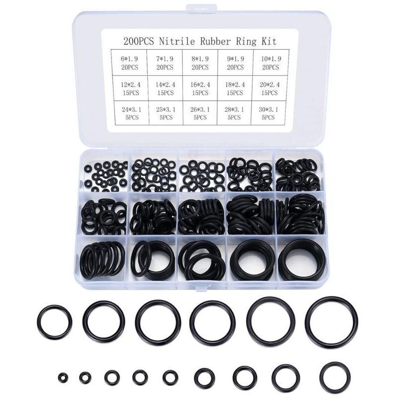Image of 200 Pieces O-Rings, 15 Sizes, Rubber,&hellip;
