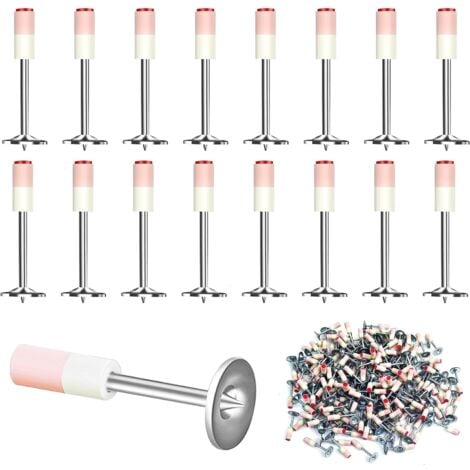 LONGZIMING 200 Pièces Pistolet à Clou Béton Manuel, Mini Pistolet à Clous,Clous ronds pour acier Cloueur Beton, 7.3 mm - L'outil Parfait pour Tous Vos Projets de Fixation