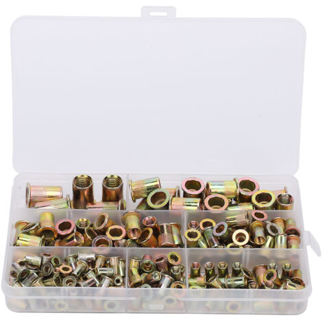 200 pièces pour écrou de rivetage à traction verticale métrique à dessus plat M3-M10 ensemble de rivets galvanisés