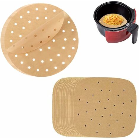 50pcs 20cm Round Air Fryer Parchment Paper Liners, Non-stick Steaming Pads,  Food-grade Baking Oil-absorbing Papers, Circular Cake Tin Liners