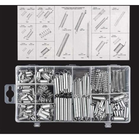 200 pieces spring assortment tension springs Various small tension and compression springs with storage box
