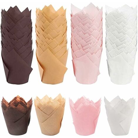 Papier de moule à muffins - 100 pièces - 4 couleurs différentes