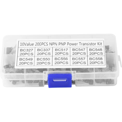 200 Pièces TO-92 Silicium, 10 Valeurs NPN PNP TO‑92 BC327‑BC558 Transistor TO 92 Assortiment de Puissance Transistors BJT Kit de Bricolage avec Boîte de Rangement en Plastique.
