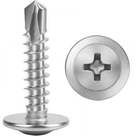 200 Pièces Vis Autoforeuse Metal M4 x 25 mm - Vis Autoperforante à Tête Bombée Modifiée en Inox 304 avec Entraînement Phillips & Pointe de Perçage - Rapides pour Bois, Tôle & Plastique