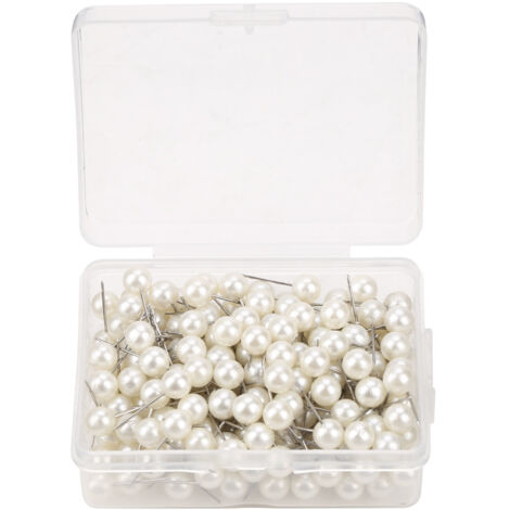 200 punaises rondes en plastique pour bricolage décoratif (blanches) - 200 punaises rondes en plastique pour bricolage décoratif (blanches)