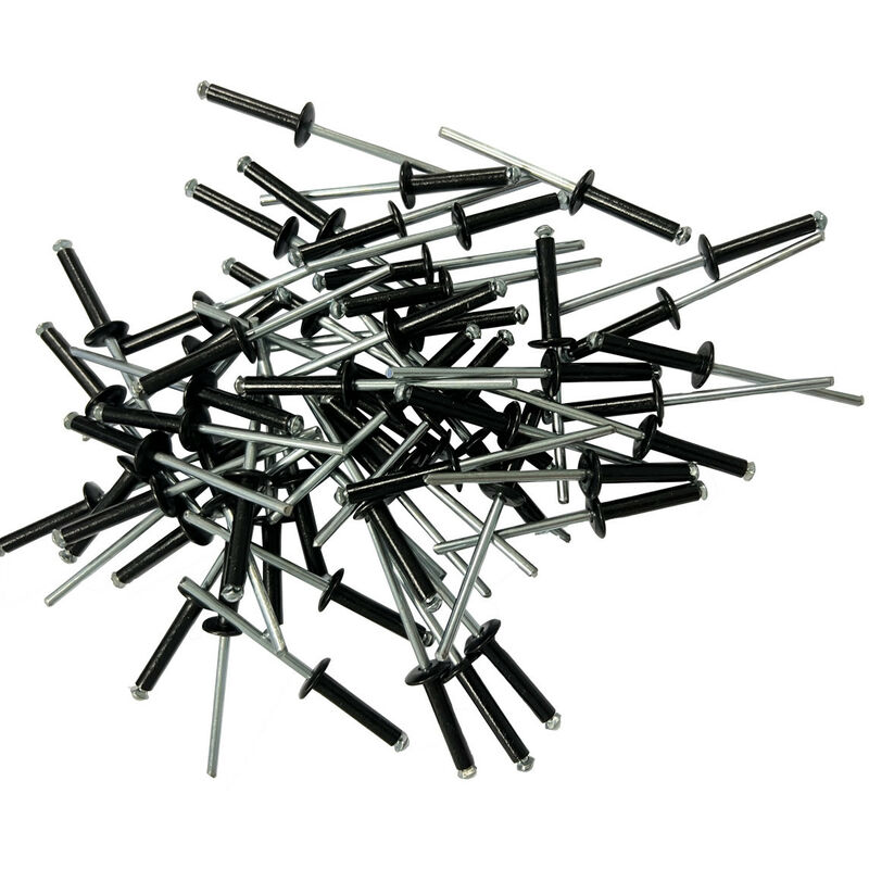 200 rivets eclateurs noirs de 4 x 20 plaques d'immatriculation