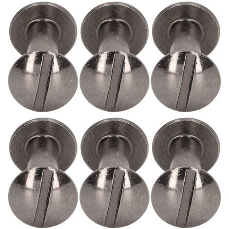 200 Rivets Écologiques Laiton pour Reliure de Livre DIY, 10x15mm, Couleur Gris Argenté
