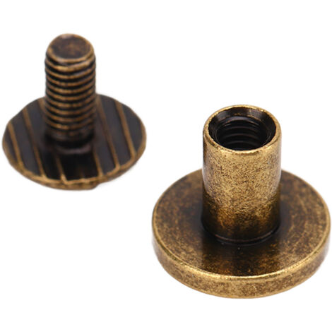 200 Rivets en Laiton Chicago 9.5x8mm, Fixation Durable pour Albums Photos, Rivets de Reliure en Bronze Antique