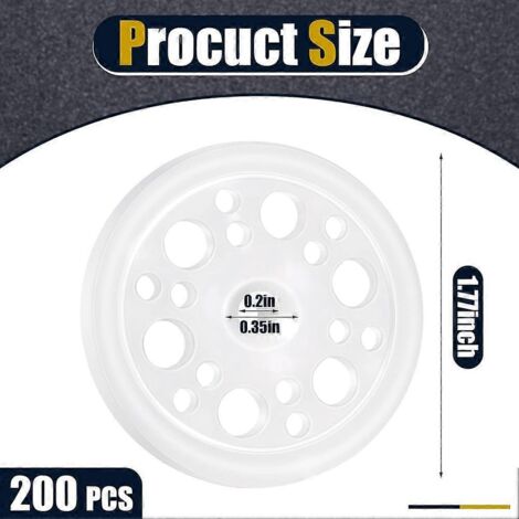200 rondelles isolantes en plastique blanc de 45 mm (1,77 pouce)