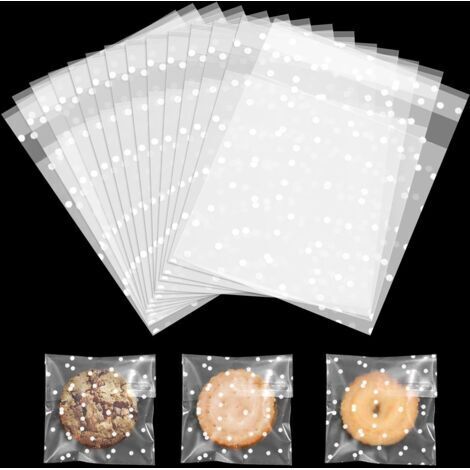 200 sacchetti trasparenti richiudibili 10 x 10 cm per caramelle, biscotti, gioielli, saponi, regali e forcine per capelli