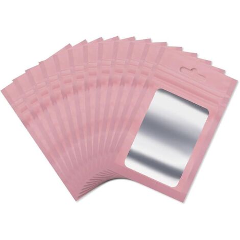 200 sacs en aluminium rose de 8 x 13 cm
