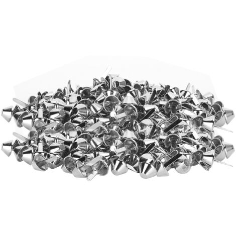 200 silberne Flachschaftnägel (12 mm) für DIY-Lederarbeiten, Zubehör für Gepäck und Handtaschen.