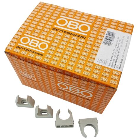 200 StÃ¼ck OBO Bettermann Quickschellen Rohrschellen lichtgrau M25