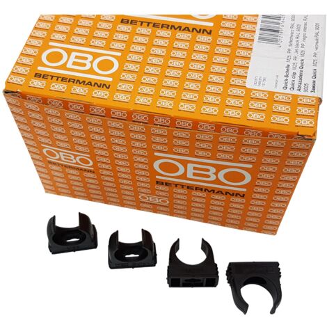200 StÃ¼ck OBO Bettermann Quickschellen Rohrschellen schwarz M25