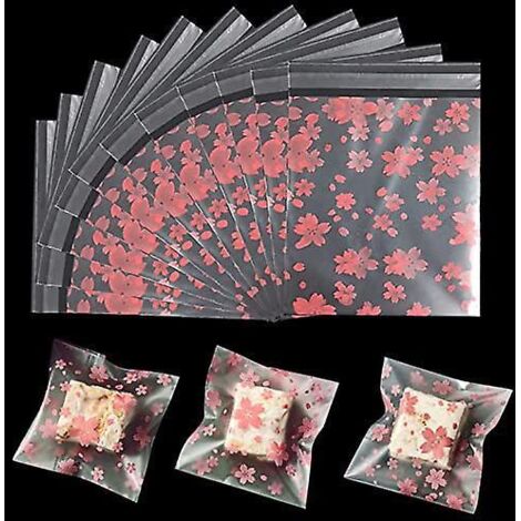 200 Stück (5,5 x 5,5 cm) Zellophantüten, selbstklebende transparente Kekstüten, Plastiktüten für Bäckereien, Kekse und Süßigkeiten