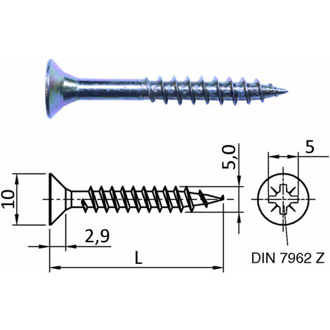 200 Stück JD Spanplattenschrauben Kreuzschlitz Ø 5,0 mm L: 80 mm