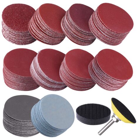 200 Stück Schleifscheiben, 50 mm, Schleifscheiben, Körnung 80, 180, 240, 320, 400, 600, 800, 1000, 2000, 3000 zum Schleifen, Fräsen, Gravieren