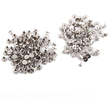 200 Vis à œillet en nickel pour reliure, album photo et artisanat du cuir M5x6mm