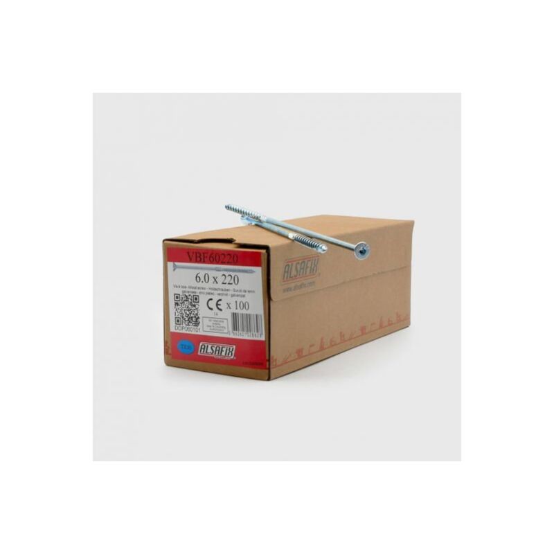 Vis à bois galvanisée Alsafix L.220mm - Boite de 100