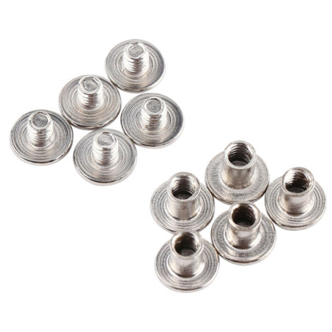 200 vis Chicago nickelées pour reliure, rivets à clous, albums photo et maroquinerie, M5 x 6 mm