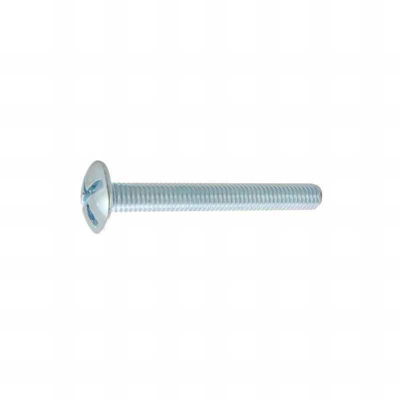 200 Vis poêlier à tête bombée large acier zingués blanc - diamètre 6 mm - Longueur 10 mm