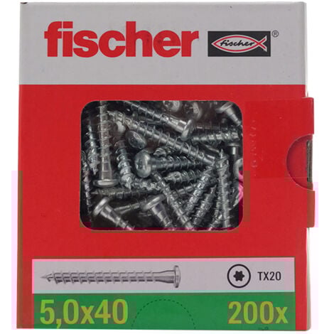 200 vis VBA Power-Fast pour connecteur métallique TX20 Ø5 x 40 mm filetage total - Fischer