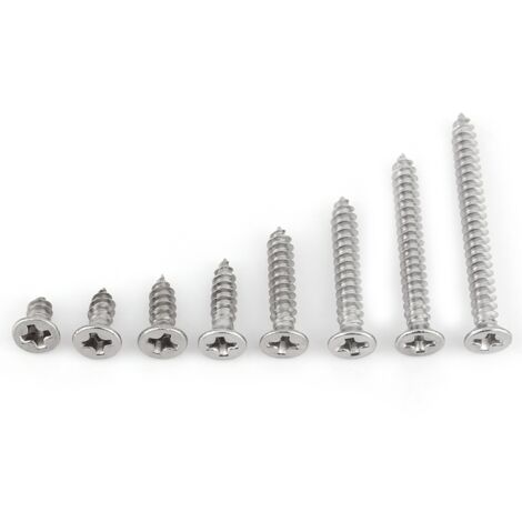 200 viti autofilettanti M3 in acciaio inox SS304 a testa piatta.