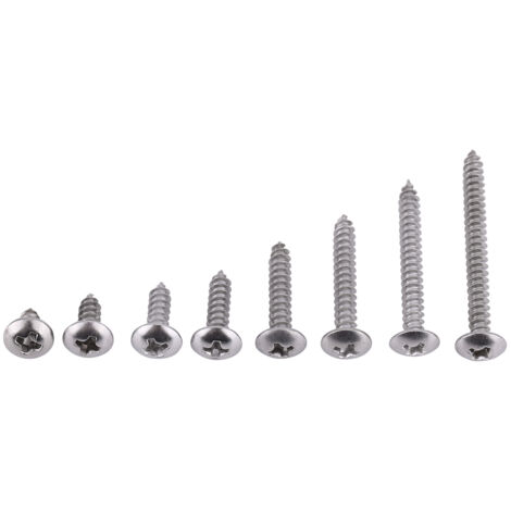 200 viti autofilettanti M3 in acciaio inox SS304 a testa piatta.