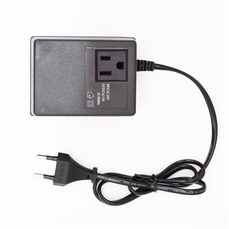 200-W-Internationaler Reiseadapter – Spannungswandler mit 2 runden Stiften für tragbare elektronische Geräte (ABS, 10 g)
